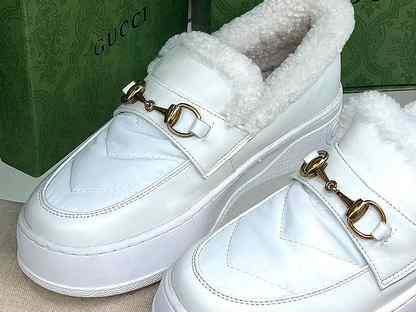 Туфли меховые Gucci